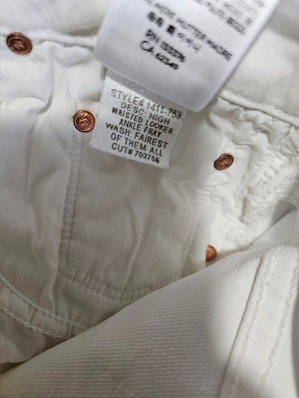 Mother High Waisted Looker Ankle Fray Jeans in White Sz 25 - Picture 10 of 10
